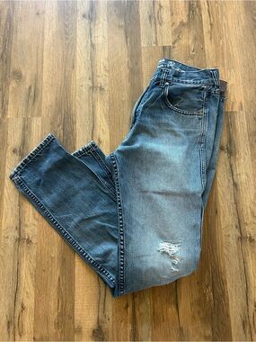 Quiksilver Men's Blue Washed Slim Jeans with Light Distress